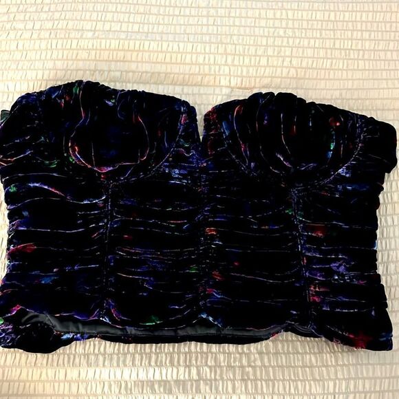 Ramy Brook Capone Elegant Velvet bustier 8 - Picture 3 of 6